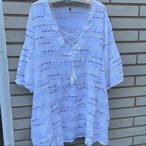 Wave Zone Size 2X women Blouse Tunic Swimwear